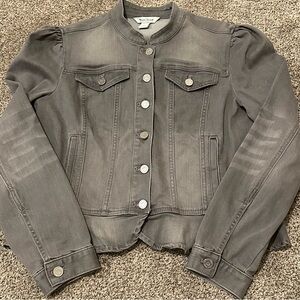 White House Black Market Gray Denim Jacket